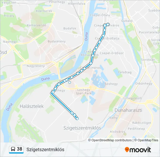 38 Bus Line Map