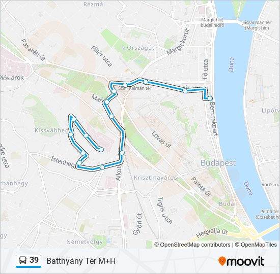 39 autóbusz Vonal Térkép