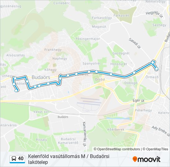 40 autóbusz Vonal Térkép
