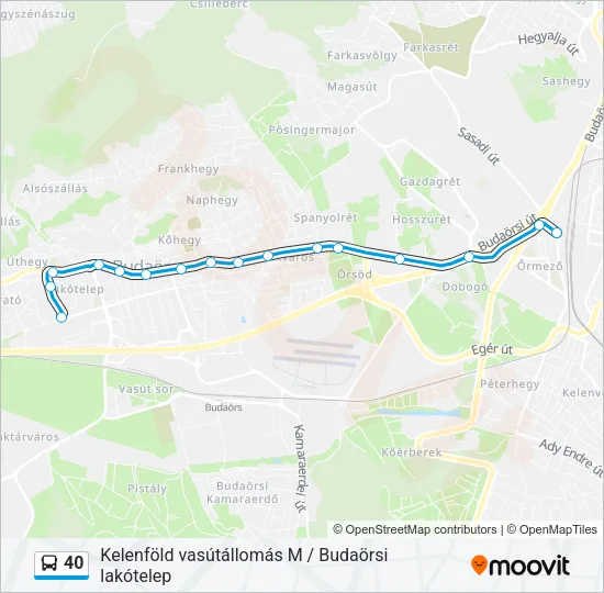 40 Bus Line Map