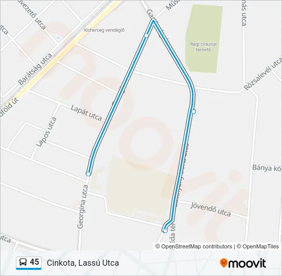 45 Bus Line Map