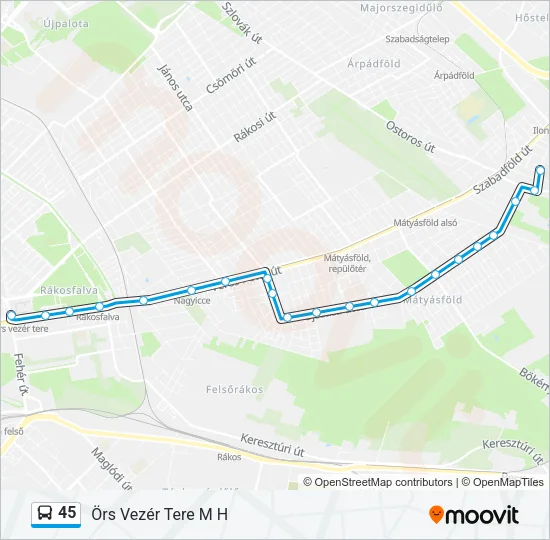 45 Bus Line Map