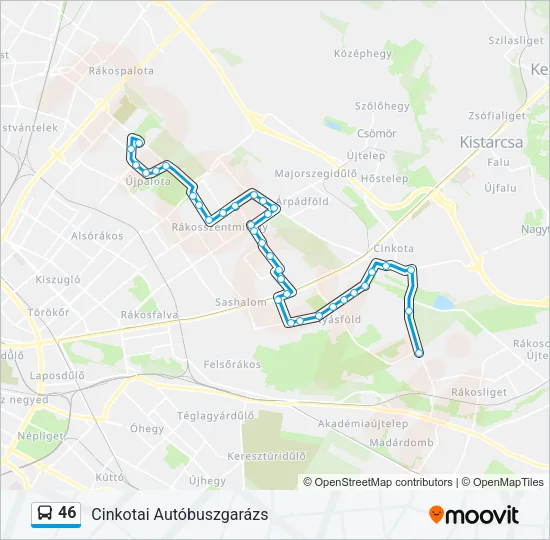 46 Bus Line Map