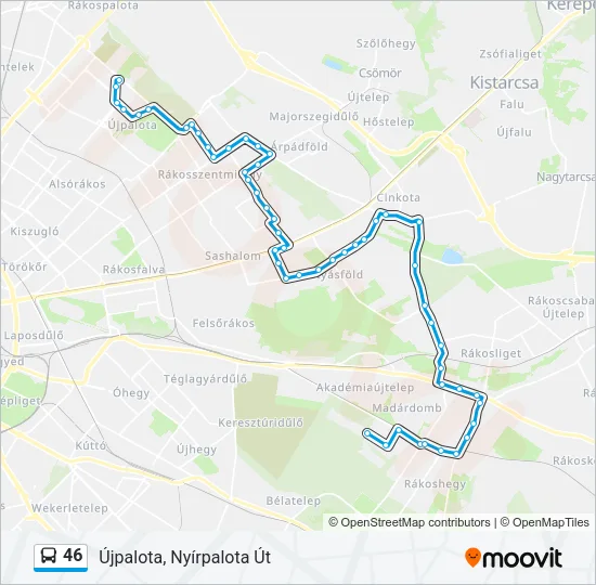 46 Bus Line Map