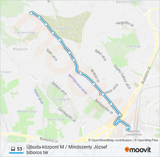 53 bus Line Map