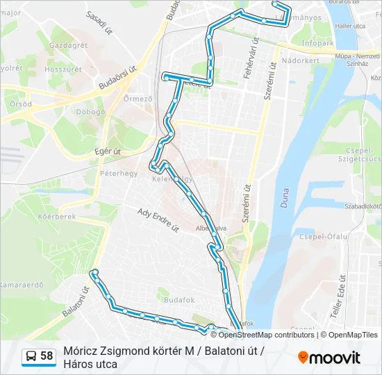 58 Bus Line Map