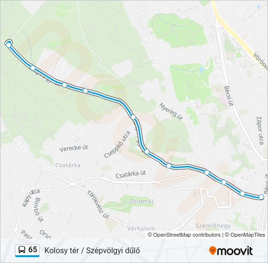 65 autóbusz Vonal Térkép