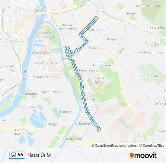 66 Bus Line Map