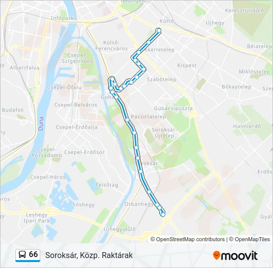 66 Bus Line Map