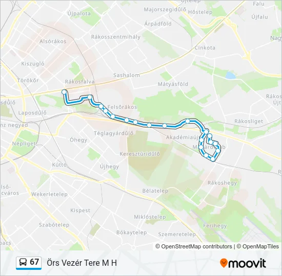 67 Bus Line Map