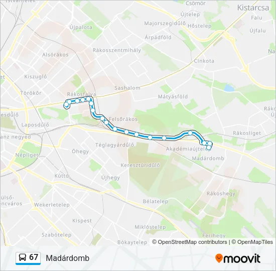 67 Bus Line Map