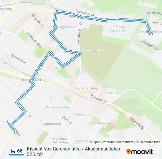68 Bus Line Map