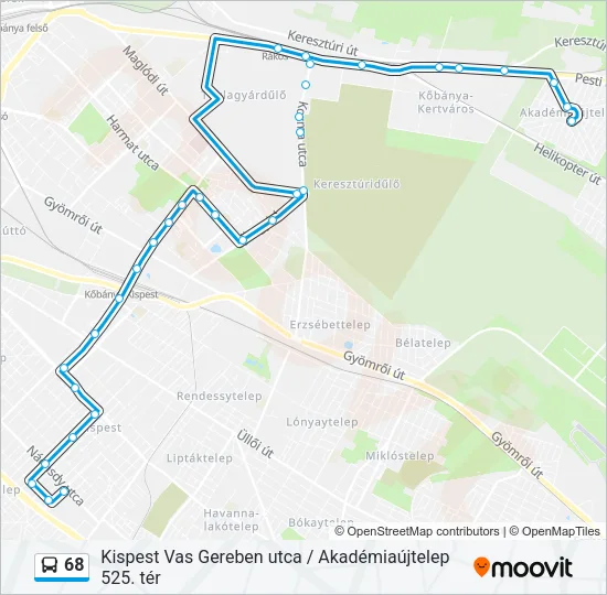 68 Bus Line Map
