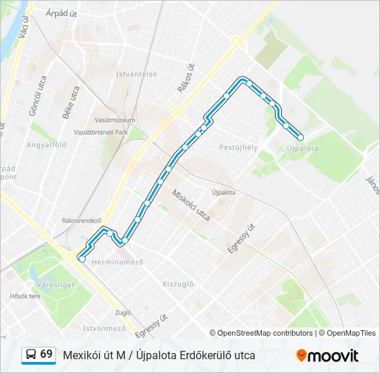 69 Bus Line Map
