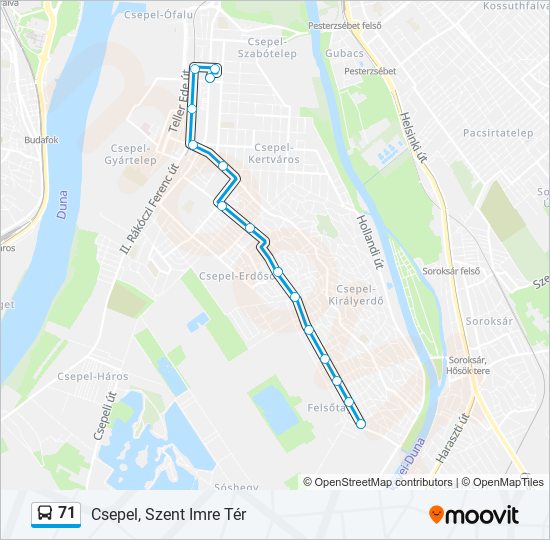 71 bus Line Map