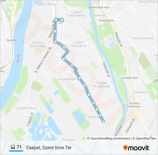 71 Bus Line Map