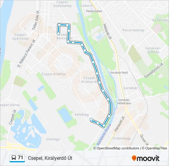 71 bus Line Map