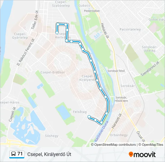 71 Bus Line Map