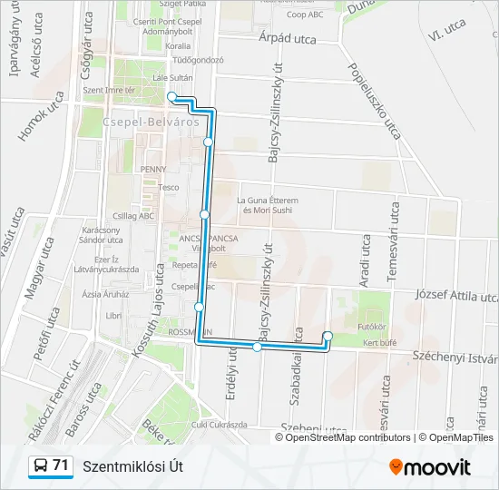 71 Bus Line Map