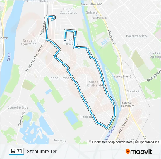 71 Bus Line Map