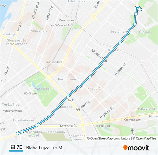 7E Bus Line Map