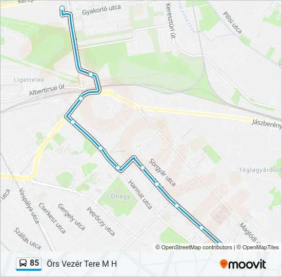 85 Bus Line Map