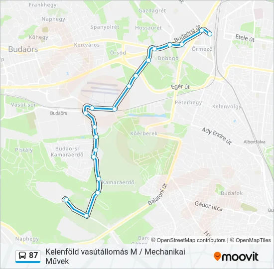 87 Bus Line Map