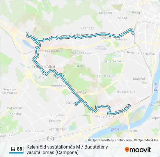 88 Bus Line Map