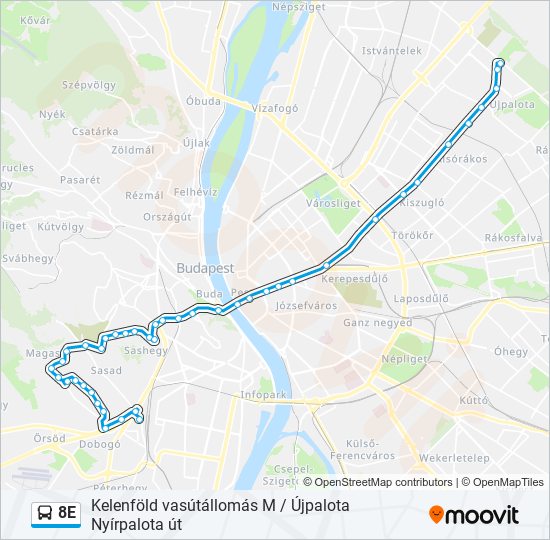 8E bus Line Map