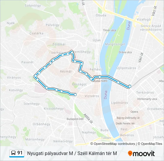 91 Bus Line Map