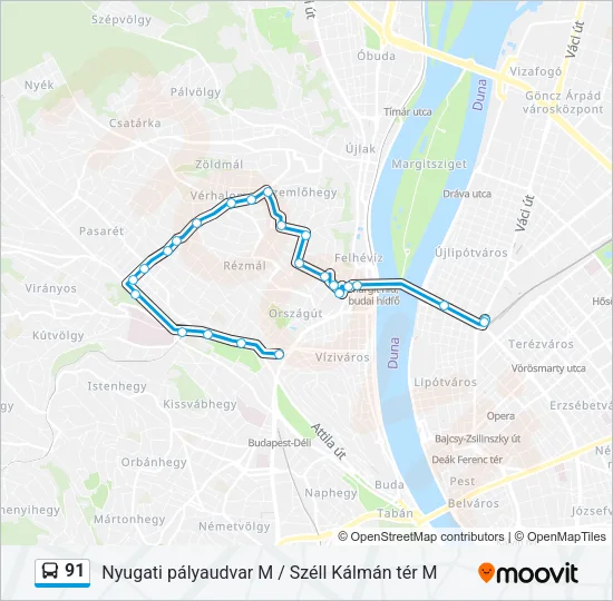91 Bus Line Map