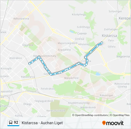92 Bus Line Map
