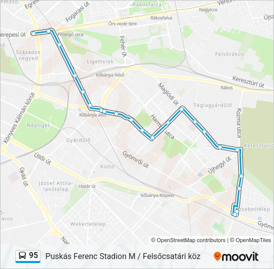 95 Bus Line Map