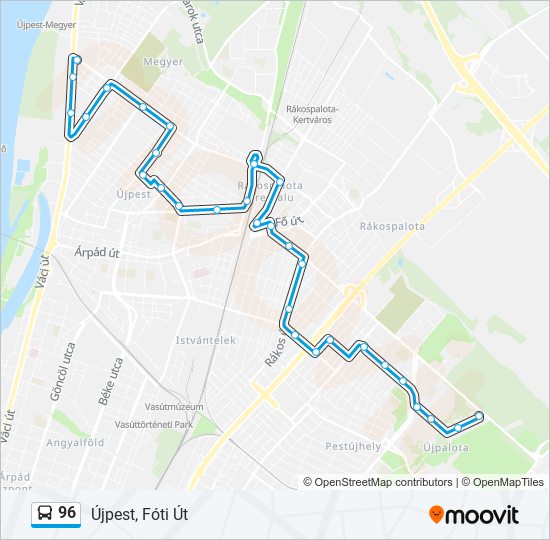 96 bus Line Map