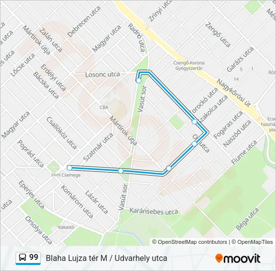 99 Bus Line Map