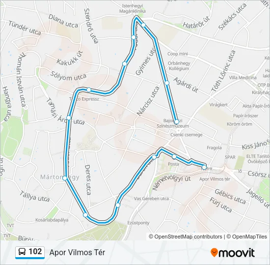 102 Bus Line Map
