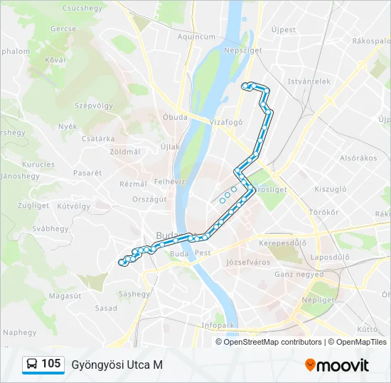 105 Bus Line Map