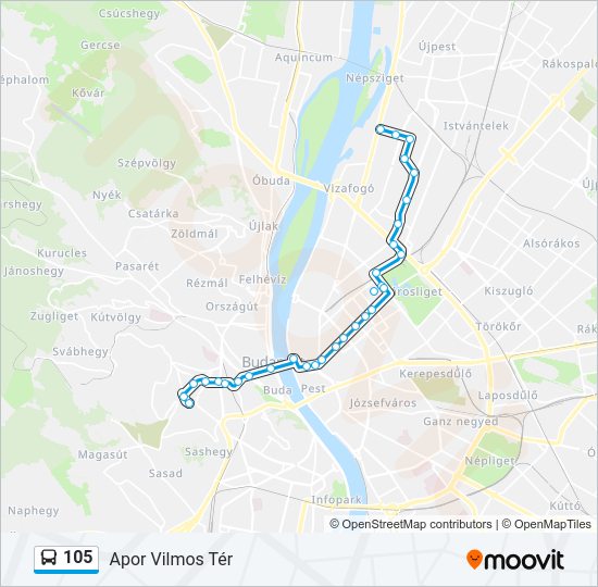 105 bus Line Map