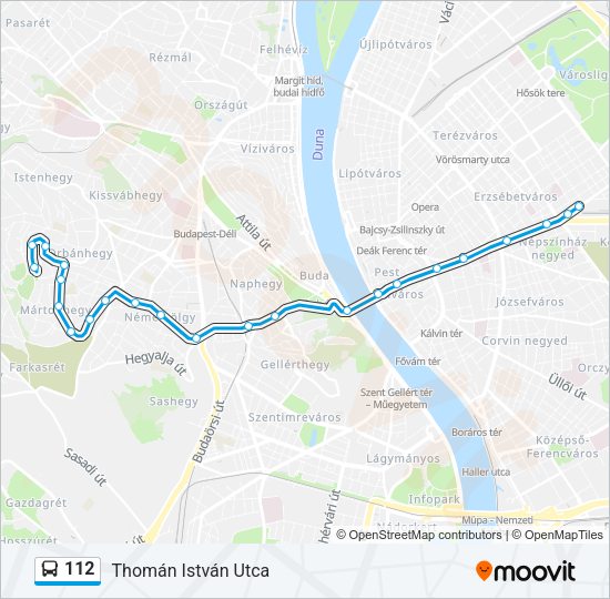 112 autóbusz Vonal Térkép
