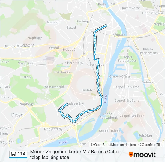 114 Bus Line Map