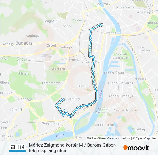 114 Bus Line Map