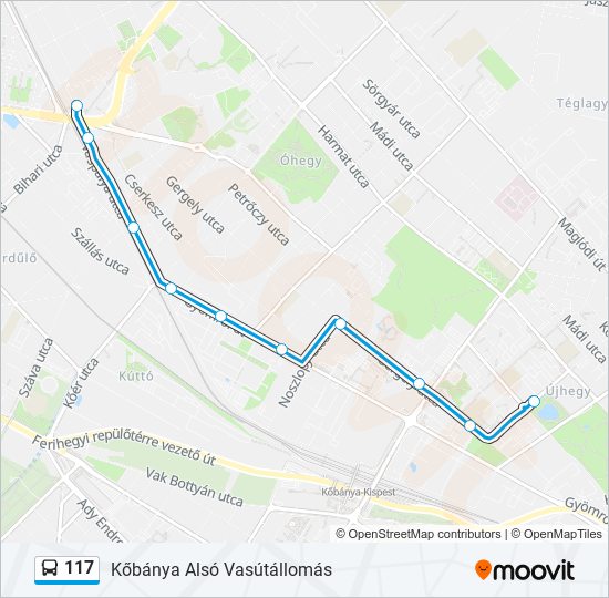 117 bus Line Map