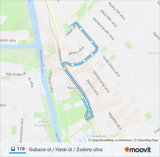 119 bus Line Map