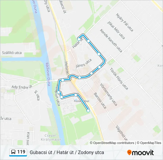 119 Bus Line Map