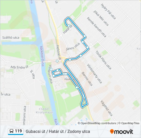 119 bus Line Map