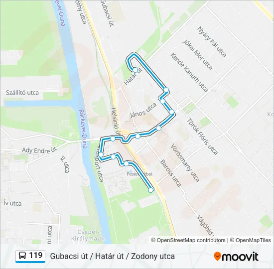119 Bus Line Map