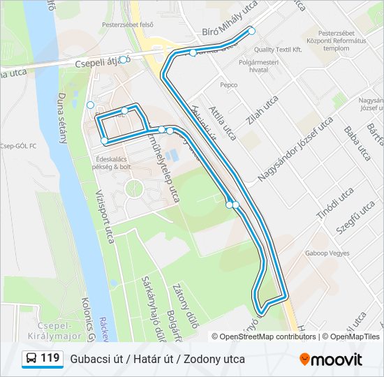 119 bus Line Map