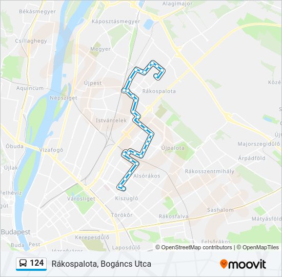 124 autóbusz Vonal Térkép