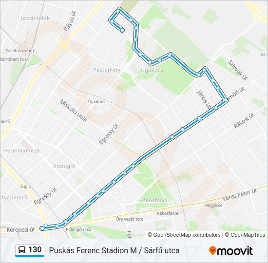 130 bus Line Map