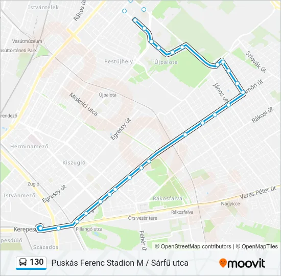 130 Bus Line Map